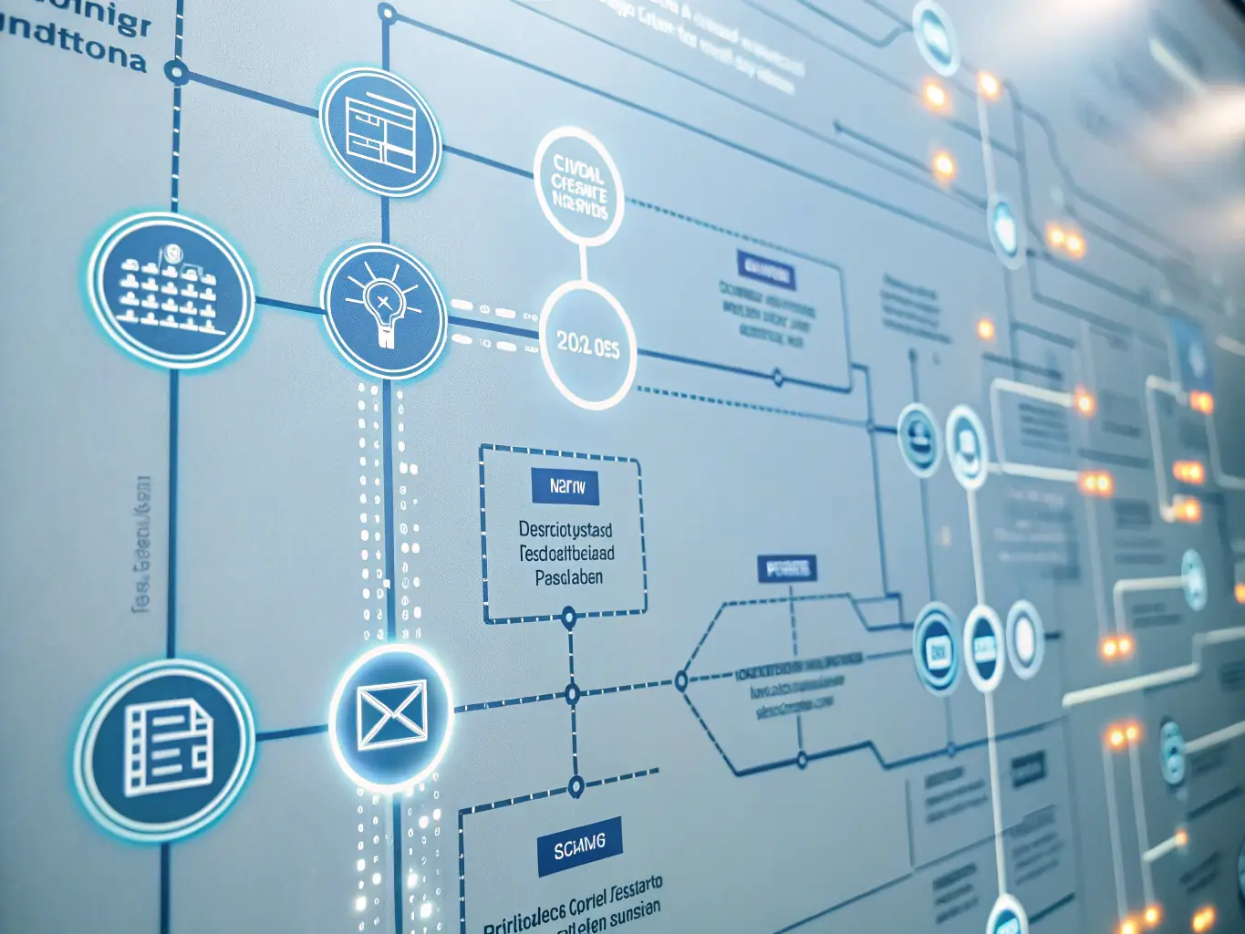 A graphic representation of data flowing through the AROS system, highlighting its ability to analyze and structure complex information for improved accuracy and consistency in restoration projects.
